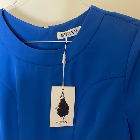 NWT Blue Peplum Work Dress - Picture 4 of 4